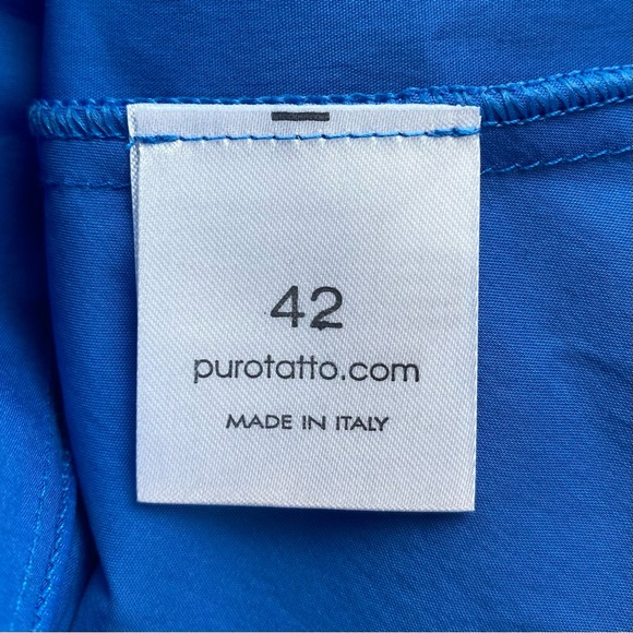 PUROTATTO Blue midi dress Italy  42 US 6 - Picture 5 of 12